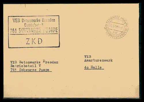 DDR ZKD Dienstbrief 1961 siehe Beschreibung (205971)