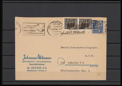 SBZ Maschinenaufdruck 1948 - Brief/Beleg siehe Beschreibung (208592)