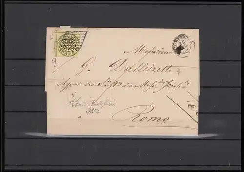 KIRCHENSTAAT 1852 Nr 5 gestempelt auf Brief (209873)