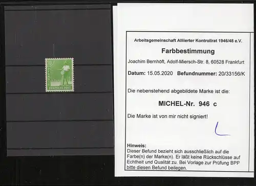 KONTROLLRAT 1947 Nr 946c postfrisch (209903)