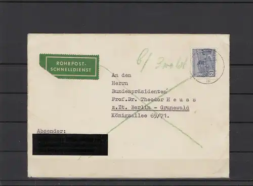 BERLIN 1954 ROHRPOST Brief siehe Beschreibung (209931)
