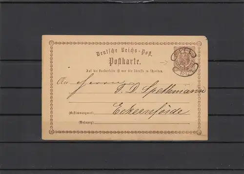 DEUTSCHES REICH 1873 Ganzsache siehe Beschreibung (209932)