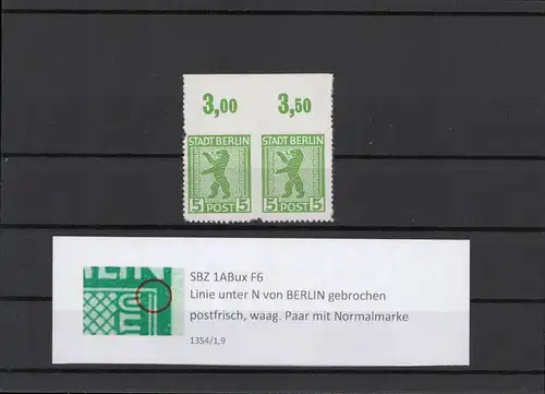 SBZ 1945 PLATTENFEHLER Nr 1ABux F6 postfrisch (211289)