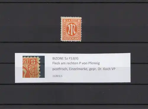 AM-POST 1945 PLATTENFEHLER Nr 5z II postfrisch (211306)