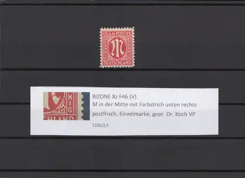 AM-POST 1945 PLATTENFEHLER Nr 8z V postfrisch (211351)