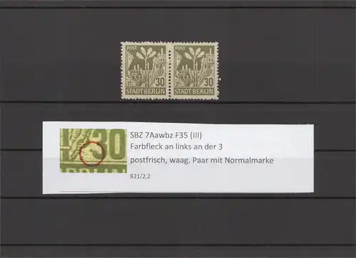 SBZ 1945 PLATTENFEHLER Nr 7Aawbz III postfrisch (211618)