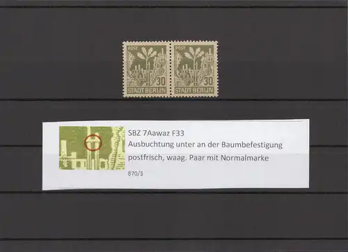 SBZ 1945 PLATTENFEHLER Nr 7Aawaz F33 postfrisch (211642)