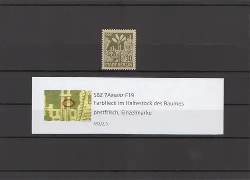 SBZ 1945 PLATTENFEHLER Nr 7Aawaz F19 postfrisch (211653)