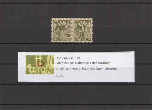 SBZ 1945 PLATTENFEHLER Nr 7Aawaz F19 postfrisch (211654)