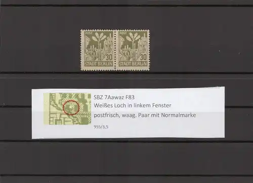 SBZ 1945 PLATTENFEHLER Nr 7Aawaz F83 postfrisch (211681)