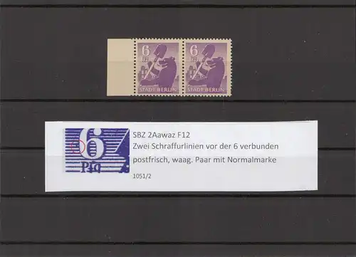 SBZ 1945 PLATTENFEHLER Nr 2Aawaz F12 postfrisch (211696)