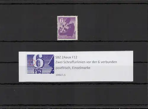 SBZ 1945 PLATTENFEHLER Nr 2Aaux F12 postfrisch (211713)