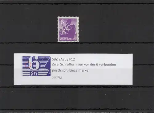 SBZ 1945 PLATTENFEHLER Nr 2Aauy F12 postfrisch (211714)