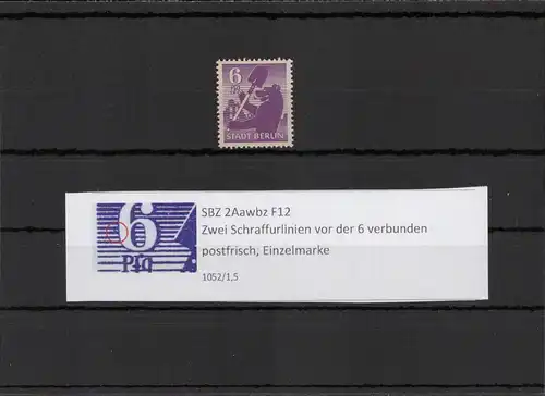 SBZ 1945 PLATTENFEHLER Nr 2Aawbz F12 postfrisch (211715)