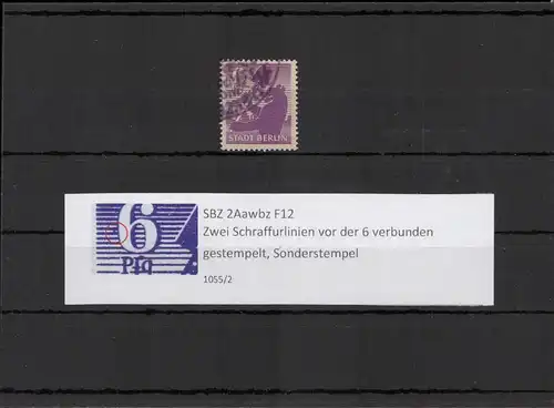 SBZ 1945 PLATTENFEHLER Nr 2Aawbz F12 gestempelt (211718)