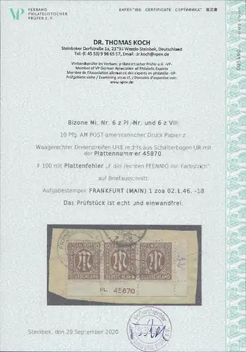 BIZONE 1945 Nr 6z gestempelt (211725)