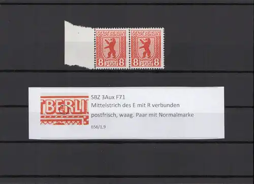 SBZ 1945 PLATTENFEHLER Nr 3Aux F71 postfrisch (211843)
