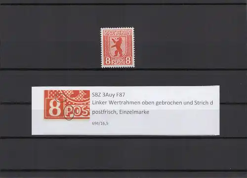 SBZ 1945 PLATTENFEHLER Nr 3Auy F87 postfrisch (211867)