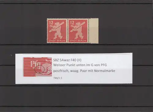 SBZ 1945 PLATTENFEHLER Nr 5AAwaz II postfrisch (211887)