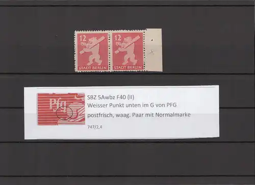 SBZ 1945 PLATTENFEHLER Nr 5Awbz II postfrisch (211888)