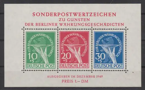 BERLIN 1949 PLATTENFEHLER Block 1 II postfrisch (211909)