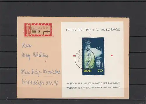DDR 1962 Block 17 auf Brief (212057)