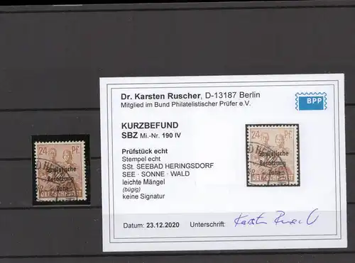 SBZ 1948 Nr 190 AF IV gestempelt (212356)