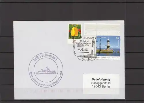SCHIFFSPOST - 2007 Echt gelaufener Schiffspost- Brief (212750)