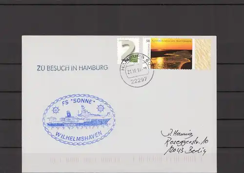 SCHIFFSPOST - 2014 Echt gelaufener Schiffspost- Brief (212818)