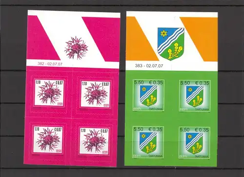 ESTLAND 2007 - Viererblock Nr 589-590 postfrisch (212868)