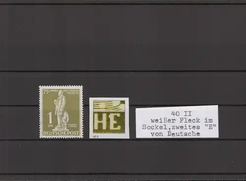 BERLIN 1949 PLATTENFEHLER Nr 40 II postfrisch (213807)