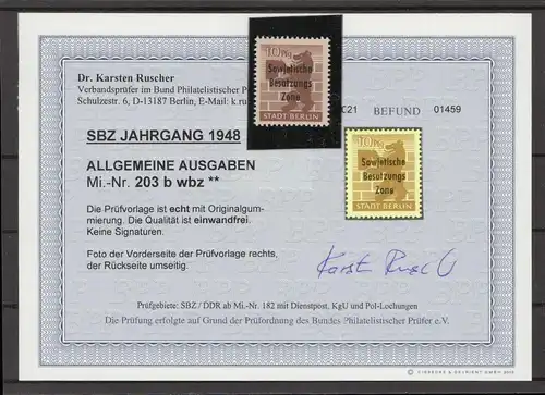 SBZ 1948 Nr 203Ab wbz postfrisch (213944)