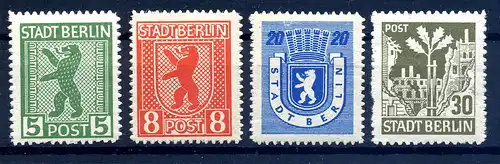 SBZ 1945 Nr 1+3+6+7B postfrisch (215700)