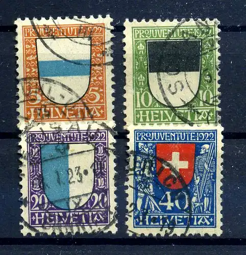 SCHWEIZ 1922 Nr 175-178 gestempelt (217290)