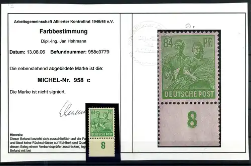 KONTROLLRAT 1947 Nr 958c postfrisch (219239)