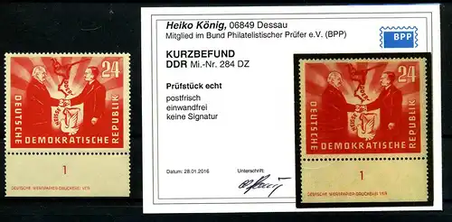 DDR 1950 Nr 284 DZ postfrisch (219647)