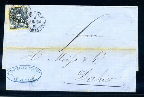 SCHWEIZ 1862 Nr 23 Brief (221039)