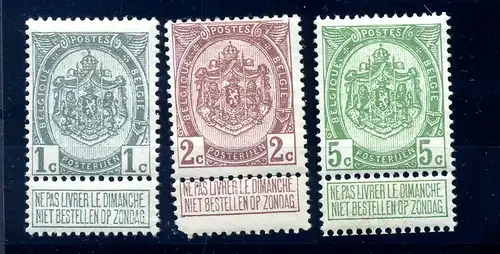 BELGIEN 1907 Nr 78-80 ungebraucht (221072)