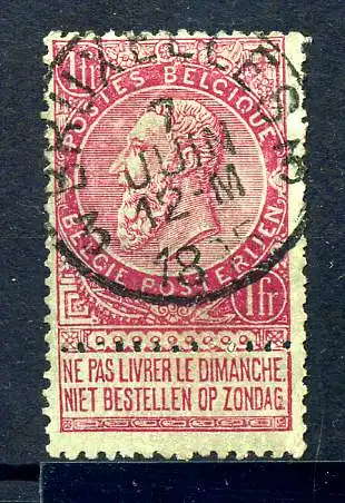 BELGIEN 1883 Nr 58 gestempelt (221077)