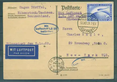 DEUTSCHES REICH 1928 Nr 423 Postkarte (222215)
