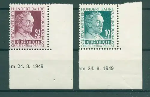 FRZ.ZONE WUERTTEMBERG 1949 Nr 47-48 Bru postfrisch (222358)
