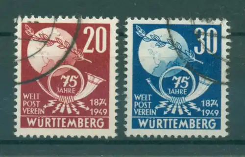 FRZ.ZONE WUERTTEMBERG 1949 Nr 51-52 gestempelt (222365)