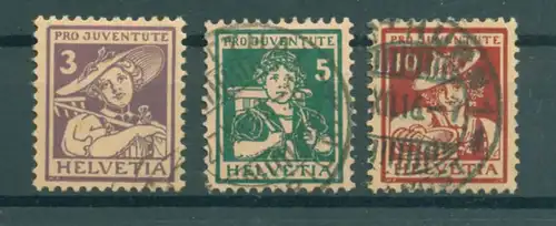 SCHWEIZ 1916 Nr 130-132 gestempelt (222686)