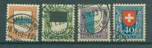 SCHWEIZ 1922 Nr 175-178 gestempelt (222718)