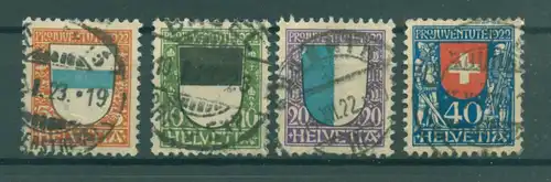 SCHWEIZ 1922 Nr 175-178 gestempelt (222993)