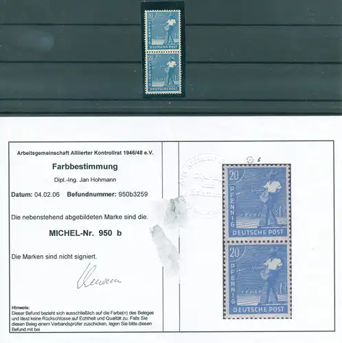 KONTROLLRAT 1947 Nr 950b postfrisch (223494)