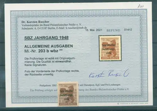 SBZ 1948 Nr 203bwbz postfrisch (223504)
