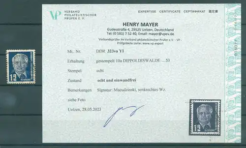 DDR 1952 Nr 323va YI gestempelt (223717)