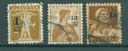 SCHWEIZ 1915 Nr 124-126 gestempelt (225636)