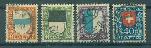 SCHWEIZ 1922 Nr 175-178 gestempelt (225645)